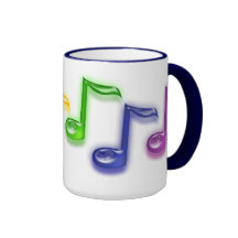 La musique d'arc-en-ciel note des tasses