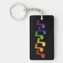 La musique d'arc-en-ciel note Keychains Porte-clé