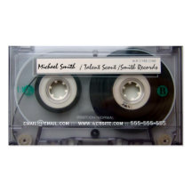 La musique d'enregistreur à cassettes enregistre d modèle de carte de visite