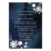 La neige fleurit l'invitation élégant de mariage d