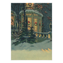 La neige vintage de Chambre de Noël tresse Windows Bristol