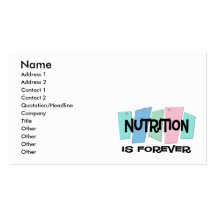 La nutrition est Forever Cartes De Visite Personnelles