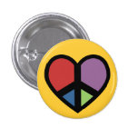 La paix signent dedans un bouton de coeur badges