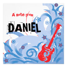 La partie de guitare de Rockin vous remercient car Cartons D'invitation