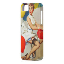 La partie vintage d'hélium monte en ballon le Pin  iPhone 5 Case