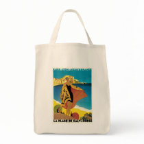 La Plage de Calvi, Corse Tote Bags