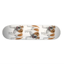 La planche à roulettes de bouledogue