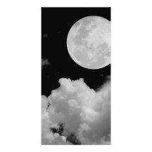 LA PLEINE LUNE OPACIFIE NOIR ET BLANC PHOTOCARTE CUSTOMISÉE