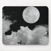 LA PLEINE LUNE OPACIFIE NOIR ET BLANC TAPIS DE SOURIS