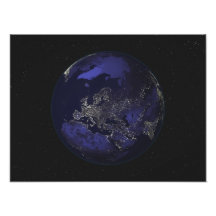 La pleine terre la nuit montrant les lumières 3 de photo