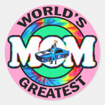 La plus grande maman de emballage du monde autocollants ronds