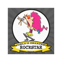 LA PLUS GRANDE ROCKSTAR BANDE DESSINÉE DE FEMELLE  TOILE TENDUE SUR CHÂSSIS