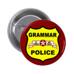 La police de grammaire se boutonne badge