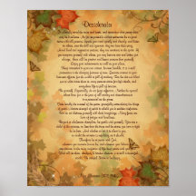 La prose de desiderata l'automne colore l'arrière  affiches