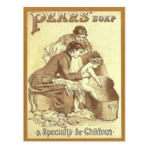 La publicité vintage, savon de poires carte postale