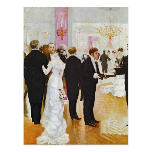 La réception de mariage, c.1900 carte postale