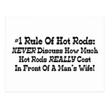 La règle #1 des hot rod ne discutent jamais combie cartes postales