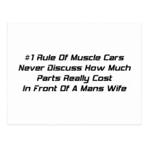 La règle #1 des voitures de muscle ne discutent ja cartes postales
