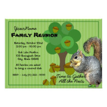 La Réunion de famille d'écureuil Faire-part Personnalisé