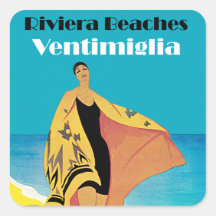 La Riviera échoue le ~ Ventimiglia Sticker Carré