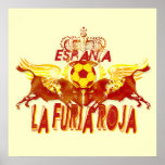La Roja Twin Toros Raging Bulls futbol kings Poster