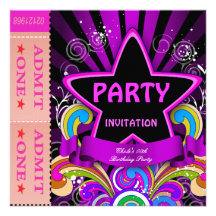 La rose indien de filles de fête d'anniversaire d' cartons d'invitation personnalisés