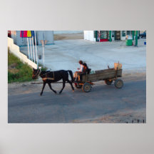 La Roumanie, transport, passant la station-service Poster