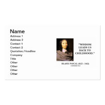 La sagesse de Blaise Pascal nous mène de nouveau à Cartes De Visite Personnelles