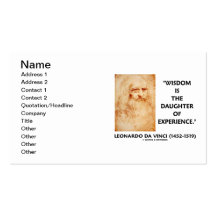 la sagesse de da Vinci est la fille de l'expérienc Cartes De Visite Personnelles