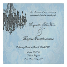 La Silver Sparkle Chandelier Invitations