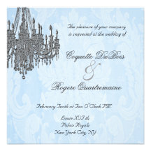 La Silver Sparkle Chandelier Invitations