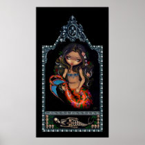 La Sirena mermaid day of the dead Art Print