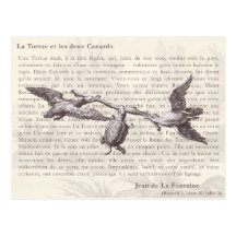 La Tortue et les deux Canards: Jean de La Fontaine Post Cards