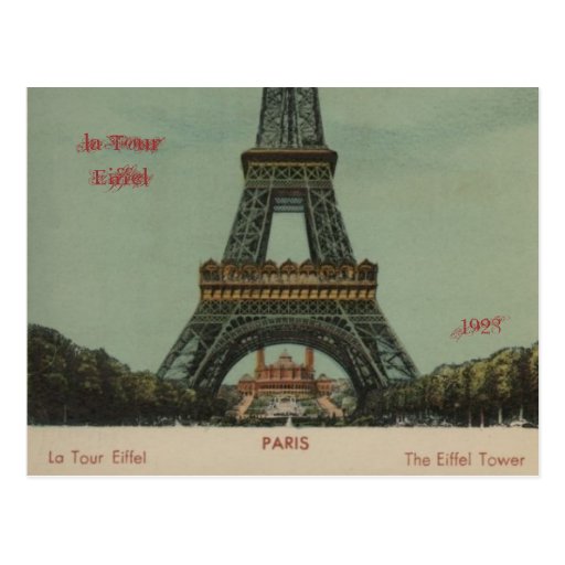la Tour Eiffel, 1928 - Postcard