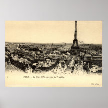 La Tour Eiffel, Paris France c1910 Vintage Print