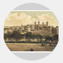 La tour, Londres, Angleterre Photochrom rare Autocollants Ronds