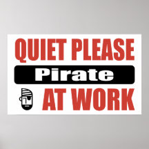 La tranquillité piratent svp au travail poster