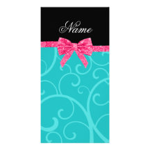 La turquoise nommée faite sur commande tourbillonn cartes avec photo
