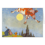 La vache sautée au-dessus de la lune cartes de vœux