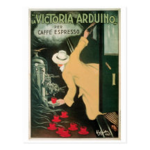 La Victoria Arduino Vintage Coffee Drink Ad Art Post Cards