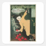 La Victoria Arduino Vintage Coffee Drink Ad Art Square Sticker
