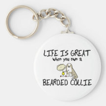 La vie est grand colley barbu Keychain (le faon) Porte-clefs