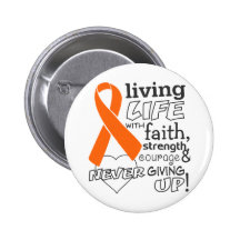La vie vivante de Cancer de rein avec la foi Pin's Avec Agrafe
