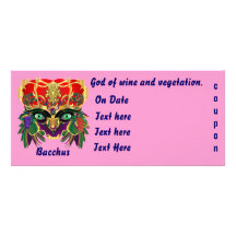 La vue de Bacchus de mythologie de mardi gras veui Modèle De Carte Double