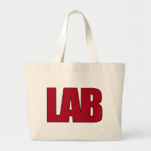 LAB BIG RED LETTERS LABORATORY CANVAS BAGS