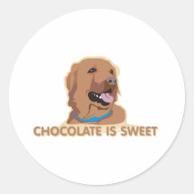 Lab-Chocolate-Is-Sweet Chocolate Labrador Shirt Round Stickers
