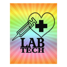 LAB TECH HEART. SYRINGE LOGO MEDICAL LABORATORY SC PERSONALIZED LETTERHEAD