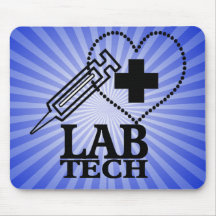 LAB TECH HEART. SYRINGE LOGO MEDICAL LABORATORY SC MOUSE PAD