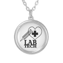 LAB TECH HEART. SYRINGE LOGO MEDICAL LABORATORY SC PENDANT