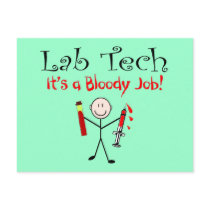 Lab Tech "It's a Bloody Job" Post Cards